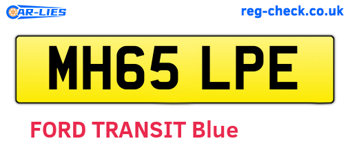 MH65LPE are the vehicle registration plates.
