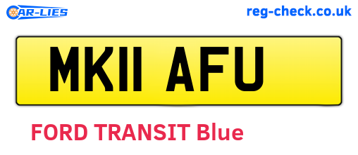 MK11AFU are the vehicle registration plates.