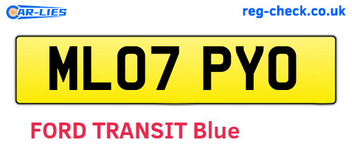 ML07PYO are the vehicle registration plates.