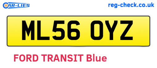 ML56OYZ are the vehicle registration plates.