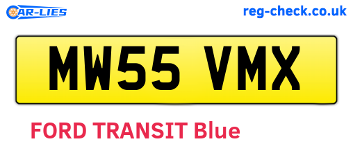MW55VMX are the vehicle registration plates.