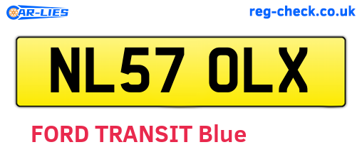 NL57OLX are the vehicle registration plates.