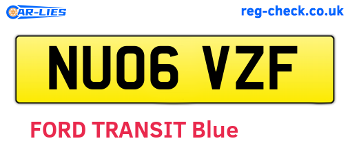 NU06VZF are the vehicle registration plates.