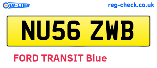 NU56ZWB are the vehicle registration plates.