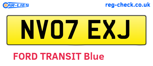 NV07EXJ are the vehicle registration plates.