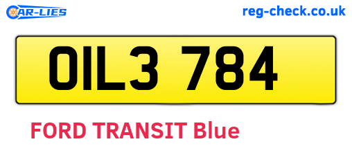 OIL3784 are the vehicle registration plates.
