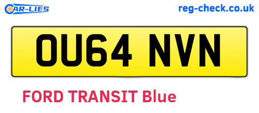 OU64NVN are the vehicle registration plates.