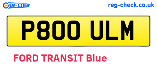 P800ULM are the vehicle registration plates.