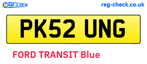PK52UNG are the vehicle registration plates.