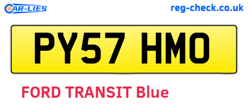 PY57HMO are the vehicle registration plates.