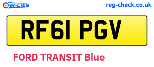 RF61PGV are the vehicle registration plates.