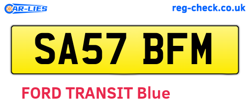 SA57BFM are the vehicle registration plates.