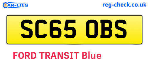 SC65OBS are the vehicle registration plates.
