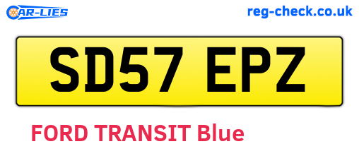 SD57EPZ are the vehicle registration plates.