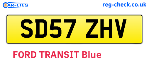 SD57ZHV are the vehicle registration plates.