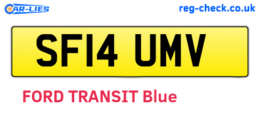 SF14UMV are the vehicle registration plates.