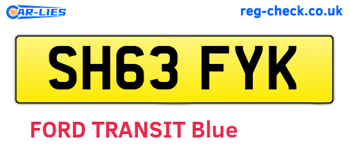 SH63FYK are the vehicle registration plates.