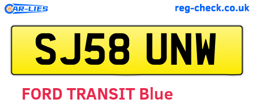 SJ58UNW are the vehicle registration plates.
