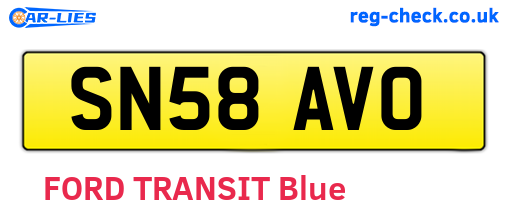 SN58AVO are the vehicle registration plates.