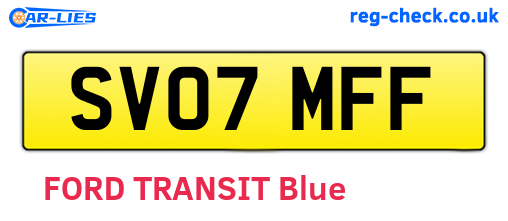SV07MFF are the vehicle registration plates.