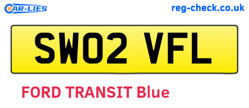 SW02VFL are the vehicle registration plates.