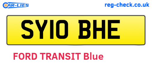 SY10BHE are the vehicle registration plates.