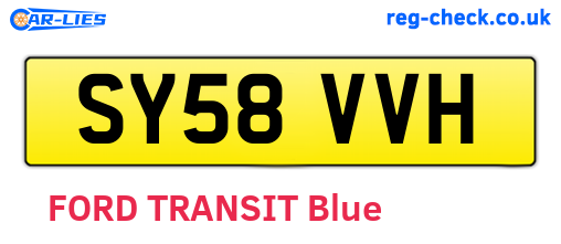SY58VVH are the vehicle registration plates.