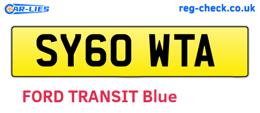 SY60WTA are the vehicle registration plates.