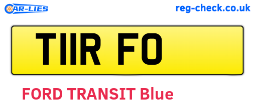 T11RFO are the vehicle registration plates.