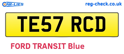 TE57RCD are the vehicle registration plates.
