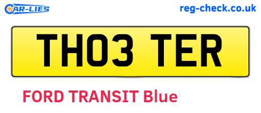 TH03TER are the vehicle registration plates.