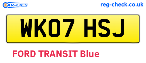 WK07HSJ are the vehicle registration plates.