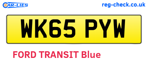 WK65PYW are the vehicle registration plates.