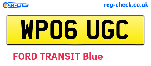 WP06UGC are the vehicle registration plates.