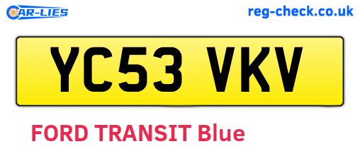 YC53VKV are the vehicle registration plates.