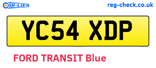 YC54XDP are the vehicle registration plates.