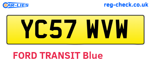 YC57WVW are the vehicle registration plates.