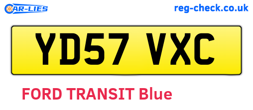 YD57VXC are the vehicle registration plates.