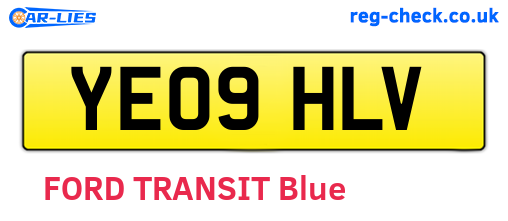 YE09HLV are the vehicle registration plates.