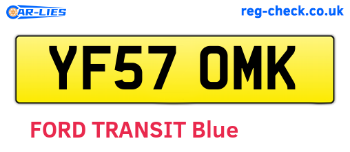 YF57OMK are the vehicle registration plates.