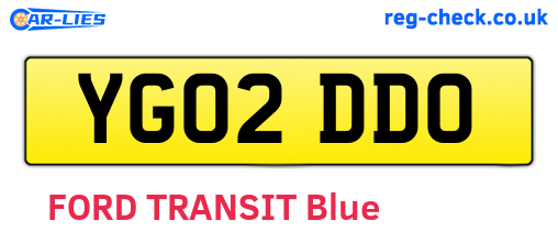 YG02DDO are the vehicle registration plates.
