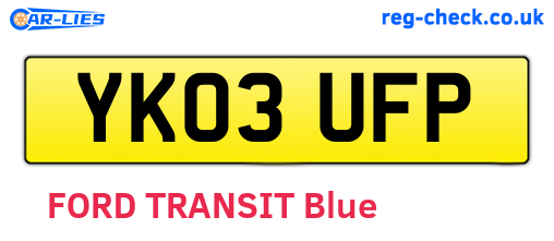 YK03UFP are the vehicle registration plates.