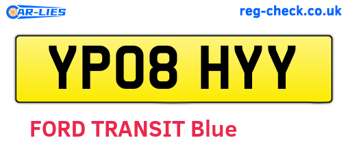 YP08HYY are the vehicle registration plates.