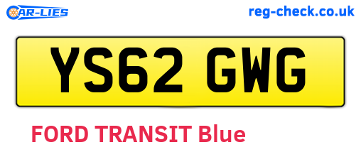 YS62GWG are the vehicle registration plates.