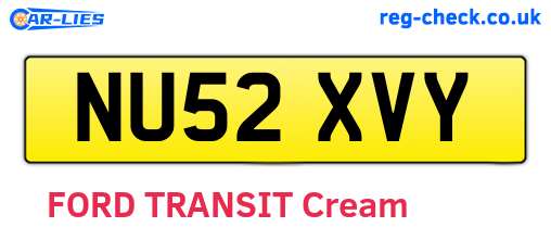 NU52XVY are the vehicle registration plates.