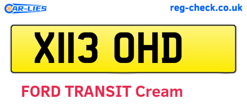 X113OHD are the vehicle registration plates.
