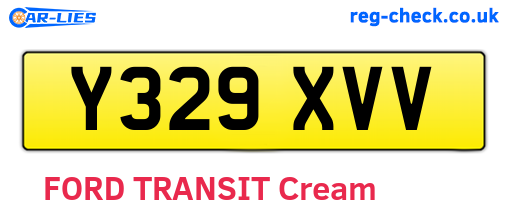 Y329XVV are the vehicle registration plates.