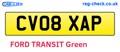 CV08XAP are the vehicle registration plates.