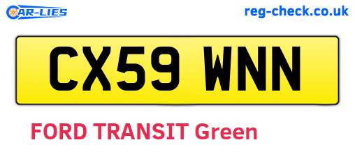 CX59WNN are the vehicle registration plates.