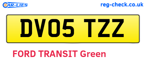 DV05TZZ are the vehicle registration plates.
